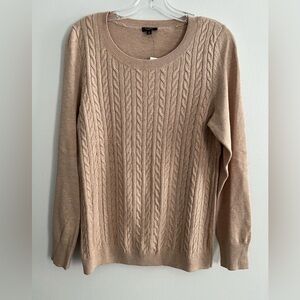 Talbots Beige Cable Knit Sweater Size XL